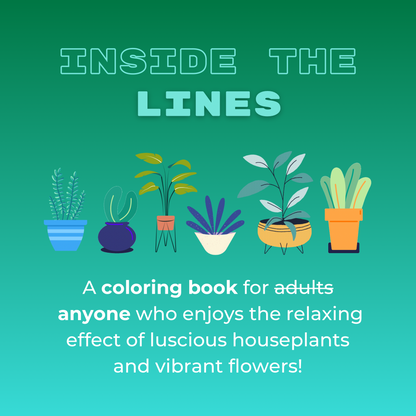 Libro para colorear de plantas "Inside the Lines" de 32 páginas