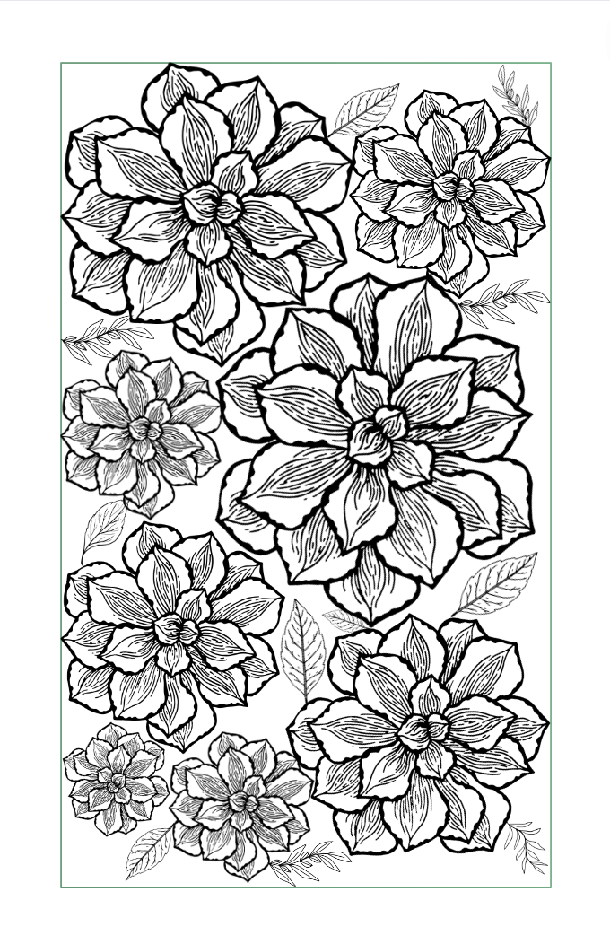 Libro para colorear de plantas "Inside the Lines" de 32 páginas